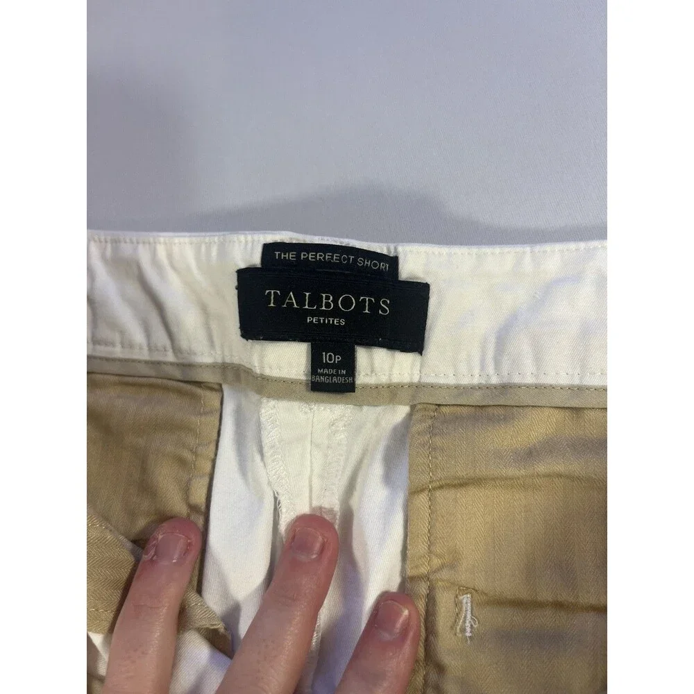 Talbots Perfect Shorts Womens 10 Petite White Cotton Stretch Casual 9" Inseam - Picture 10 of 13